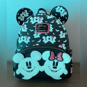 Loungefly Mickey & Minnie Ghostly Glow in the Dark Backpack